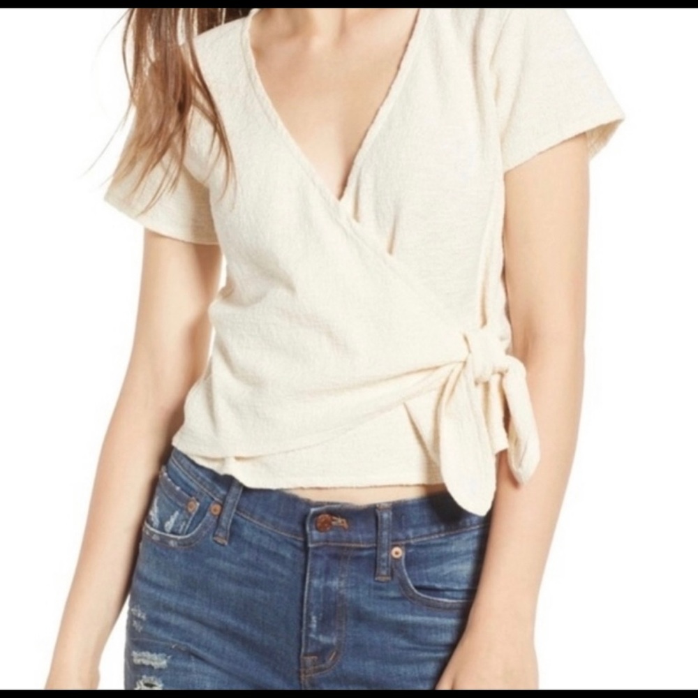 NEW Madewell Short Sleeve Wrap Top